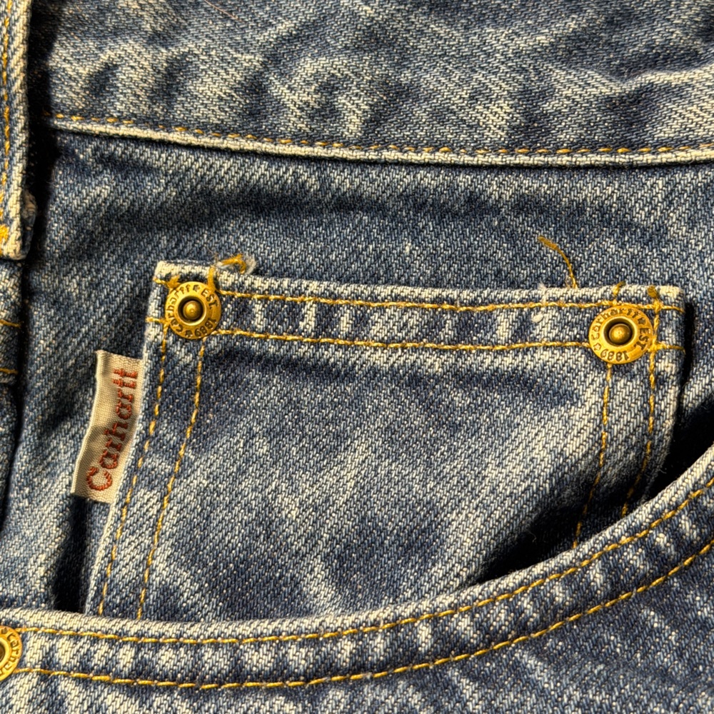 Carhartt flannel lined Blue Jeans 40x30 winter USA made - Picture 6 of 10